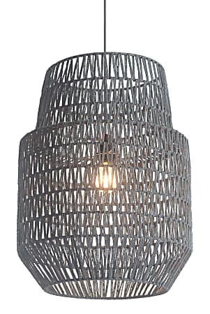 Zuo Modern® Daydream Ceiling Lamp, 17-7/10"W, Gray Shade/Gray Base