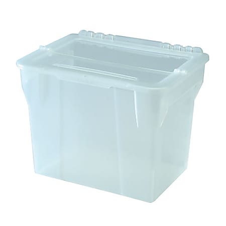 Iris Letter Size Split-Lid File Storage Box, Clear