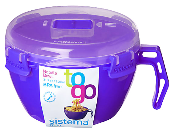 Sistema® Noodle Bowl To Go, 32 Oz., Assorted Colors (No Color Choice)