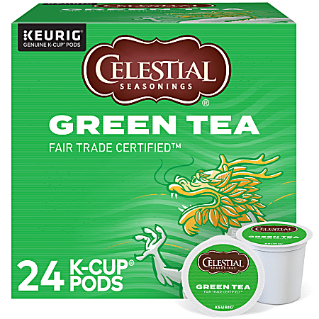 Celestial Seasonings® Single-Serve K-Cup® Pods, Green Tea, Box