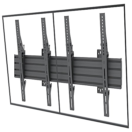 Mount-It! Dual-Screen Menu Board Wall Mount With Tilt, Black