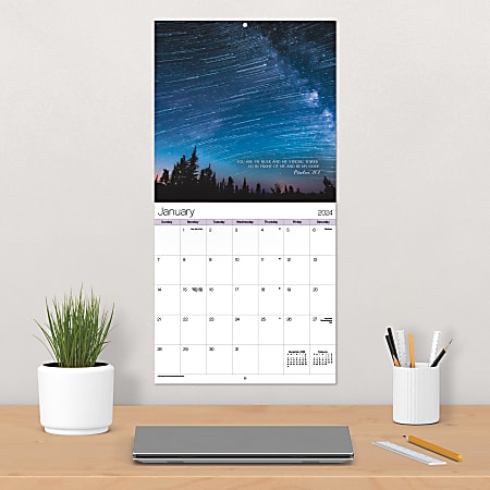 2024 DateWorks Monthly Wall Calendar 12 x 12 Psalms January To December  2024 - Office Depot