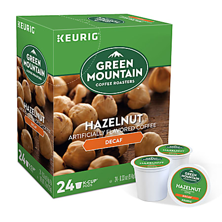 Green Mountain Coffee® Single-Serve Coffee K-Cup® Pods, Decaffeinated, Hazelnut, Carton Of 24