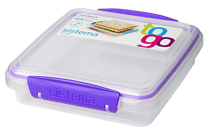 Sistema Sandwich Box To Go 1.9 Cups Assorted Colors No Color Choice -  Office Depot