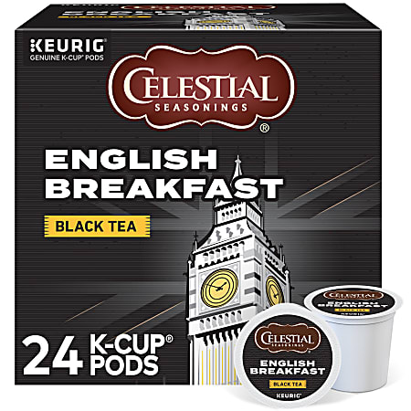 Celestial Seasonings® Single-Serve K-Cup® Pods, English Breakfast Tea, Box Of 24