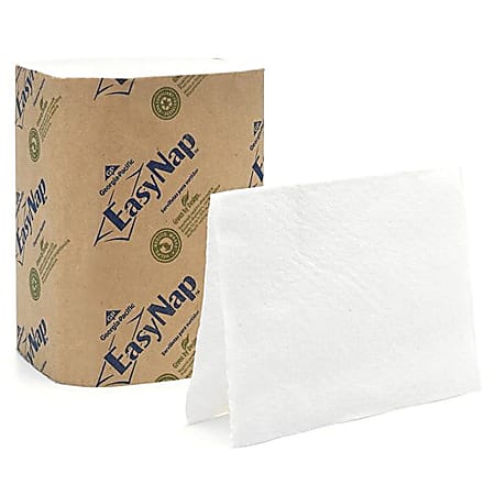 Georgia-Pacific® EasyNap® Embossed Dispenser Napkins, 6 1/2" x 9 4/5", 100% Recycled, White, 250 Napkins Per Pack, Case Of 24 Packs