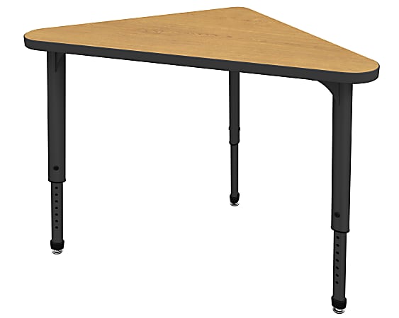 Marco Group Apex™ Series Adjustable Triangle 41"W Student Desk, Solar Oak/Black