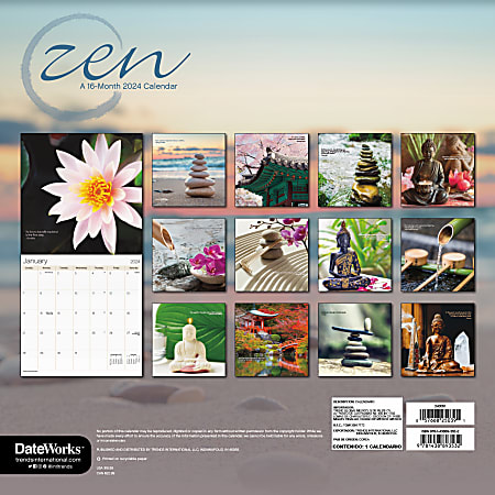 DateWorks 2024 Zen Wall Calendar