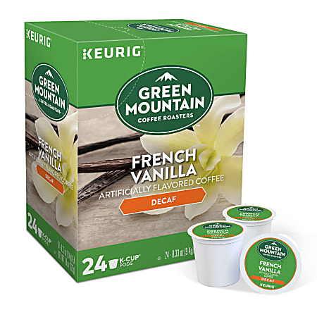 Green Mountain Coffee® Single-Serve Coffee K-Cup® Pods, Decaffeinated, French Vanilla, Carton Of 24