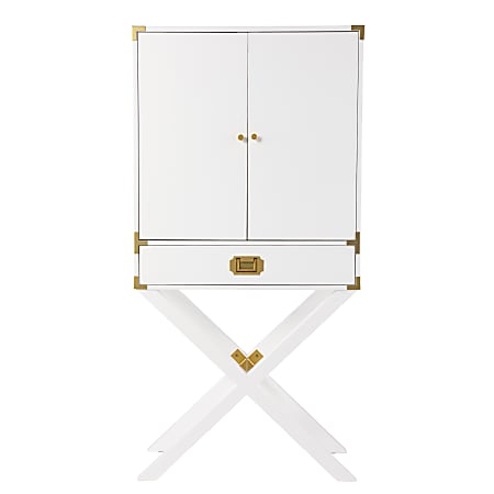 White bar store cabinet tall