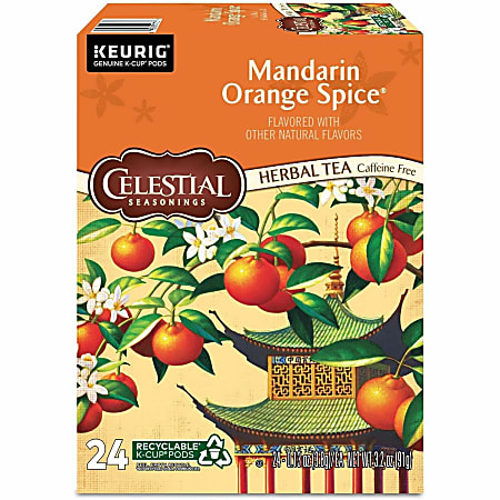 Celestial Seasonings® Single-Serve K-Cup® Pods, Mandarin Orange Tea, Box Of 24
