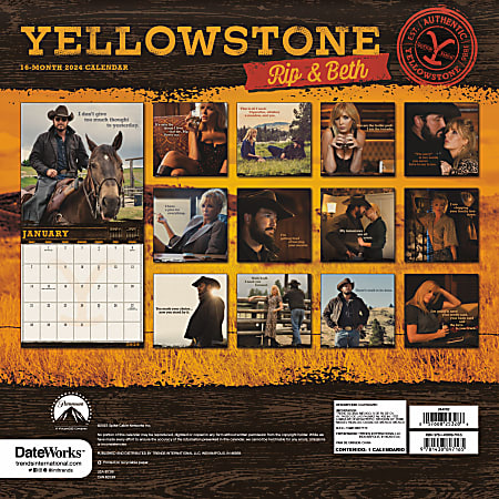 2024 DateWorks Monthly Wall Calendar 12 x 12 Yellowstone January To