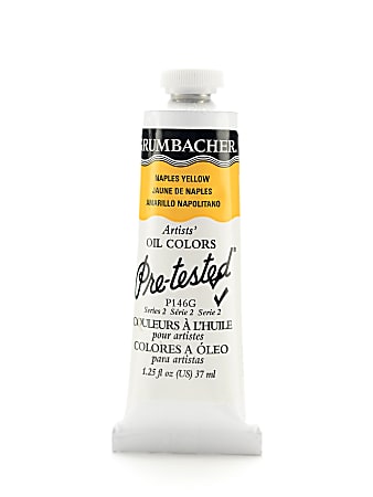 Grumbacher P146 Pre-Tested Artists' Oil Colors, 1.25 Oz, Naples Yellow Hue, Pack Of 2