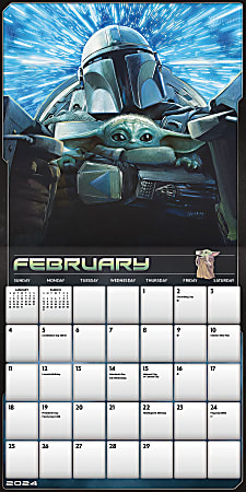2024 DateWorks Monthly Wall Calendar 12 x 12 Star Wars Mandalorian January  To December 2024 - Office Depot