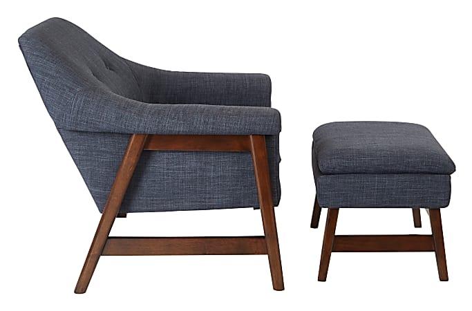 Ave Six Flynton Chair And Ottoman NavyMedium Espresso Office Depot