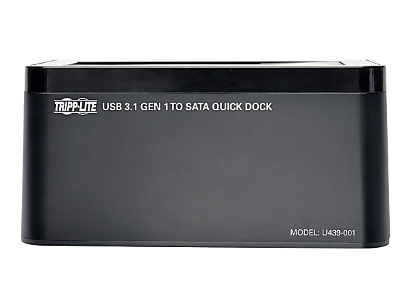 Tripp Lite USB-C to SATA Hard Drive Quick Dock for 2.5in and 3.5in HDD SSD - Storage controller with power indicator, on/off power switch - 2.5" / 3.5" shared - SATA 6Gb/s - 600 MBps - USB 3.1 - black