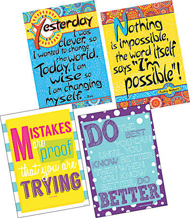 Barker Creek Poster Pack, 19" x 13 1/4", I'm Possible, Set Of 4