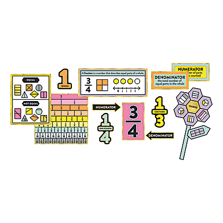 Carson-Dellosa Understanding Fractions Bulletin Board Set, Multicolor, Grades 1-3