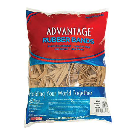 Alliance® Rubber Advantage® Rubber Bands, 3 1/2" x 1/4", Natural Crepe, Bag Of 320