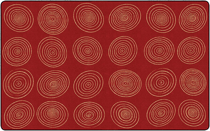 Flagship Carpets Circles Rug, Rectangle, 7' 6" x 12', Brick