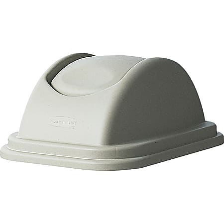 Rubbermaid® Commercial 28-Quart Wastebasket Lids, 6-1/4"H x 20-3/16"W x 20-3/16"D, Beige, Set Of 6 Lids