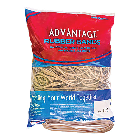 Alliance® Rubber Advantage® Rubber Bands, 7" x 1/8", Natural Crepe, Bag Of 200