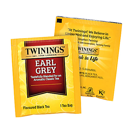 Twinings Earl Grey Black Tea Bags Pack Of 100 Bags - ODP Business