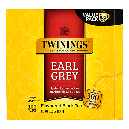 Twinings Earl Grey Black Tea Bags Pack Of 100 Bags - ODP Business