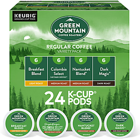 Green Mountain Coffee® Single-Serve Coffee K-Cup®, Regular Variety Pack, Carton Of 24