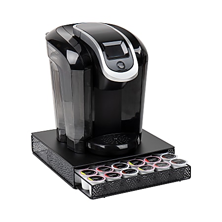 Mind Reader Single Serve Coffee Pod Drawer, 3"H x 13"W x 12-3/4"L, Black