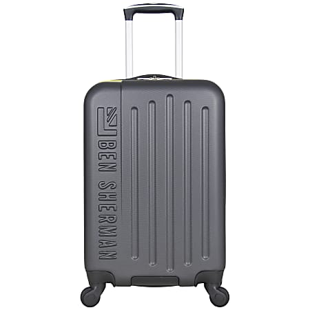 Ben Sherman Embossed 3-Piece Rolling Luggage Set, Charcoal/White