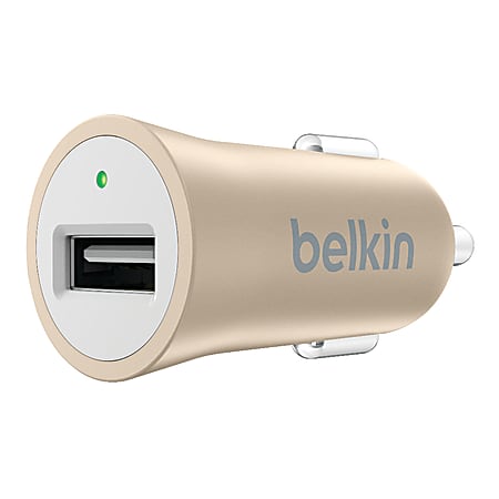 Belkin® MIXITUP Metallic Car Charger, Gold, F8M730BTGLD