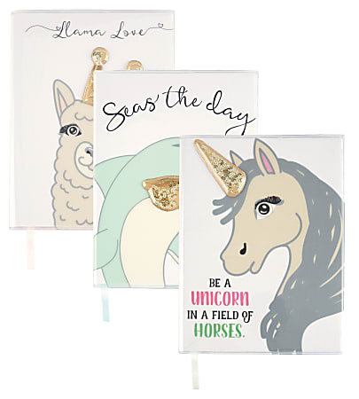 Office Depot® Brand Reversible Sequins Notebook, 6" x 8", 1 Subject, Wide Ruled, 160 Pages (80 Sheets), Rainbow