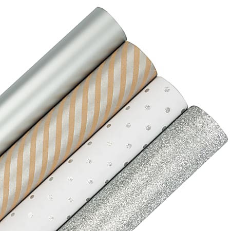 JAM Paper Industrial Bulk Wrapping Paper, 1/Pack, Cherry Blossom Silver  Gift Wrap, 1042.5 Sq Ft (1/2 Ream)