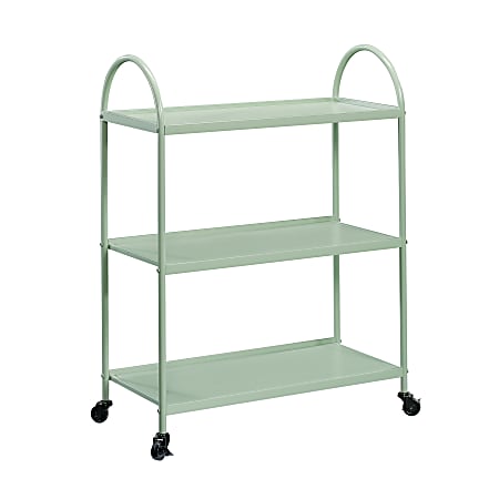 Sauder® Boulevard Café 3-Shelf Metal Indoor/Outdoor Library Cart, Green