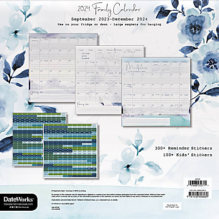 DateWorks 2024 Plan Your Year Wall Calendar with Reminder Stickers