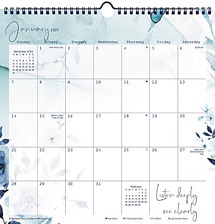 2024 DateWorks Monthly Spiral Wall Calendar, 12" x