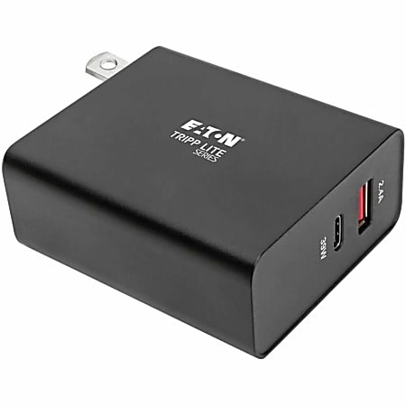 Eaton Tripp Lite Series Dual-Port USB Wall Charger with PD Charging - USB Type-C (39W) & USB Type-A (5V 2.4A/12W) - U280W02A1C1