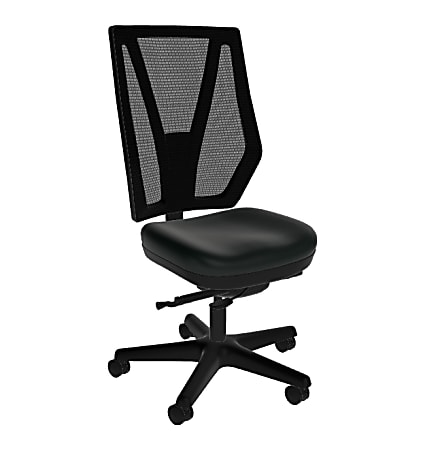 Sitmatic GoodFit Mesh Small-Scale Synchron High-Back Chair, Black Polyurethane/Black