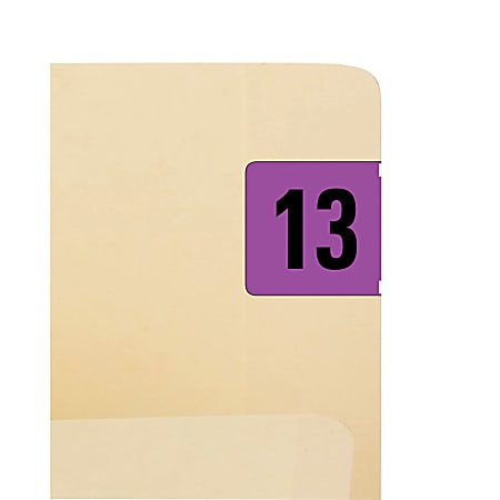 Smead® Permanent Color-Coding Yearly Labels, 2013, 1 1/2" x 3/4", Purple, Pack Of 500