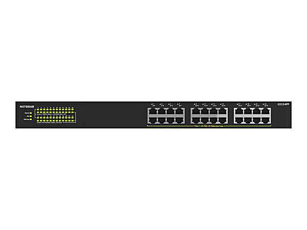 NETGEAR GS324PP - Switch - unmanaged - 24 x 10/100/1000 (PoE+) - desktop, rack-mountable - PoE+ (380 W)