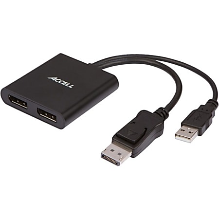 Accell DisplayPort 1.2 to 2 DisplayPort Multi-Display MST Hub - Serial Port