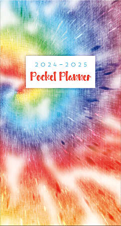 2024-2025 DateWorks 2-Year Monthly Pocket Planner, 3-1/2” x 6-1/2”, Tie Dye, January 2024  To December 2025