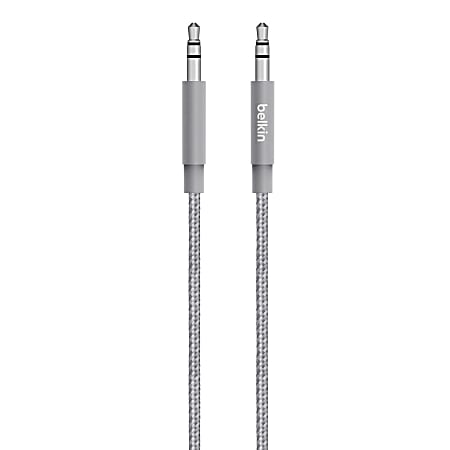 Belkin® MIXITUP Metallic Universal Auxiliary Cable, Gray