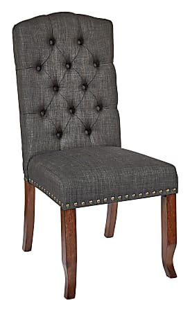 Ave Six Jessica Tufted Dining Chair, Charcoal/Espresso