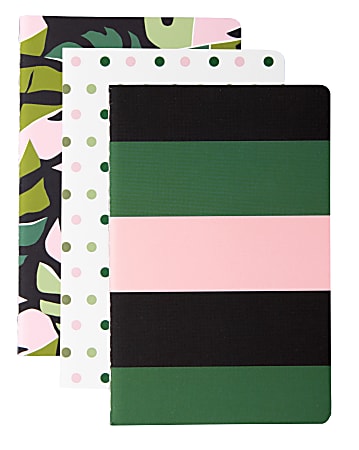 Office Depot® Brand Mini Journals, 3-1/2" x 5-1/2", Narrow Ruled, 64 Pages (32 Sheets), Assorted Colors, Pack Of 3 Journals