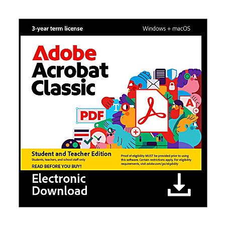 Adobe Acrobat Classic 2024, 3 YR Subscription, Mac & Windows, Download