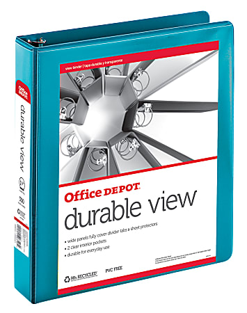 Office Depot® Brand Durable View 3-Ring Binder, 1 1/2" Round Rings, Jeweler Blue