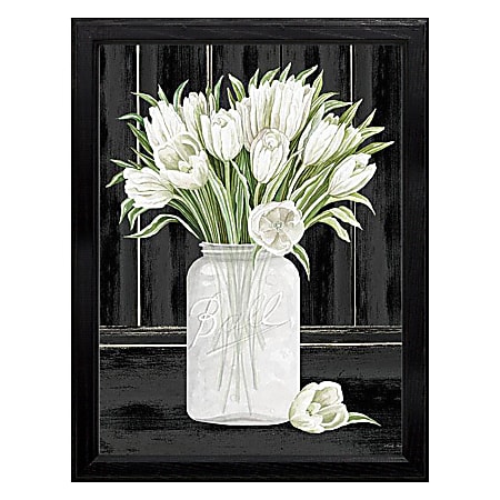 Timeless Frames® Supreme Black Framed Art, 12” x 16”, Tulips In A Jar