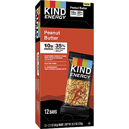 KIND Energy Bars - Gluten-free, Individually Wrapped - Peanut Butter - 12 / Box